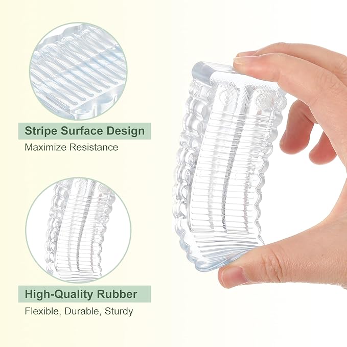 uxcell 6 Pcs Door Stoppers for Bottom of Door, 15mm/0.59 Inch Door Stops, Rubber Door Stopper Wedge Anti Slip, Window Stopper Door Stackable, Clear