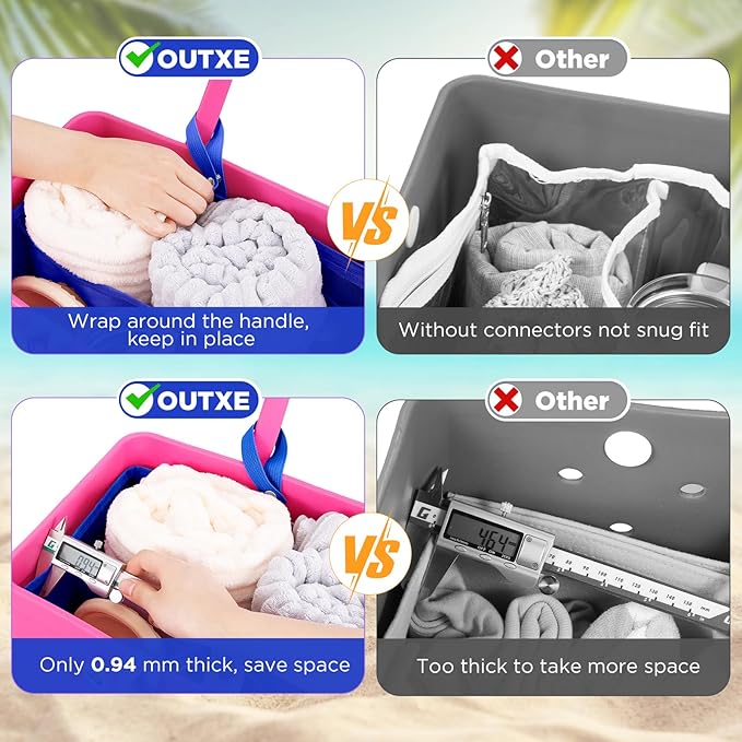 OUTXE Beach Bag Organizer Compatible with X Large Bogg Bag Accessories Inserts, Lightweight Mesh Insert Divider Pouch for Original XL Bogg Bags, Beach Tote Bags Insert for Organizing
