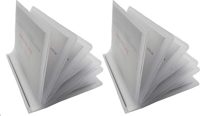 Pack of 2 Wallet Inserts Clear Plastic Vinyl Picture and Card Holder Trifold 6 Page