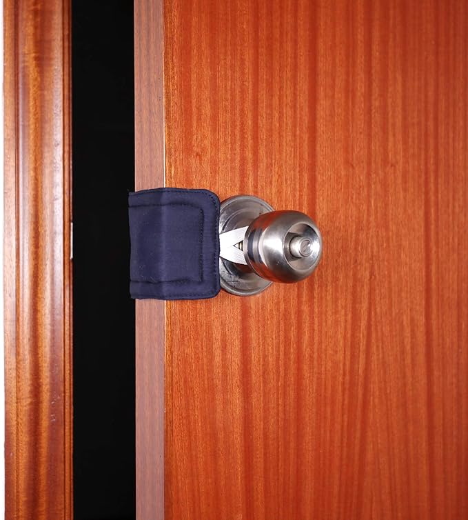 Door Silencer Door Jammer Door Closer Cushion Nursery Door Silencer Door Latch Cover 3 Pack for Noise Reducing Quiet Doors Baby Toddler Safety 3.25 x 5.5 Inch (New Navy Blue)