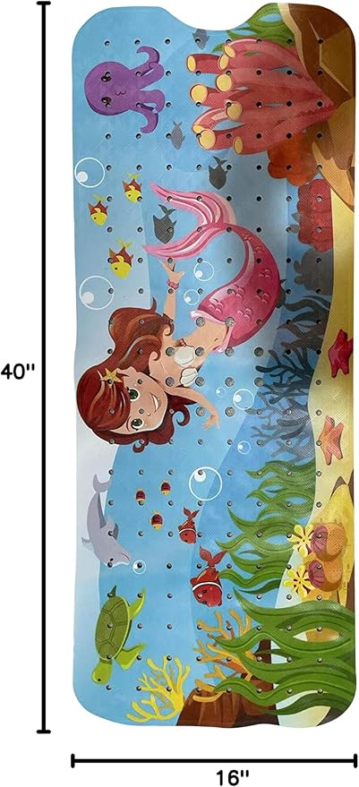 Mermaid Bath Mat - Bath Grips for Tub Kids - Anti Slip Bath Mat for Kids - Bath Mat for Baby - Bath Mat for Toddler - Tub Mat for Baby - Bathtub Safety for Toddlers - Bathtub Mat Kids (Bath Mermaid)