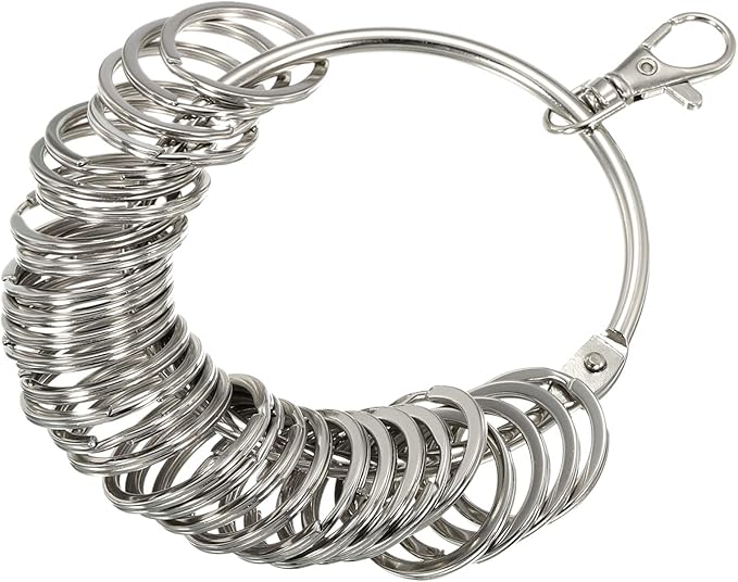 Patikil 3.4 Inch Dia Key Organizer - 30 Key Ring Holder for Office, Silver