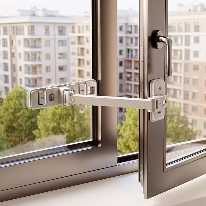 Premium Child Safety Locks – Adjustable, No-Drill & Easy-Install Home Safety Kit – Window Restrictor Lock