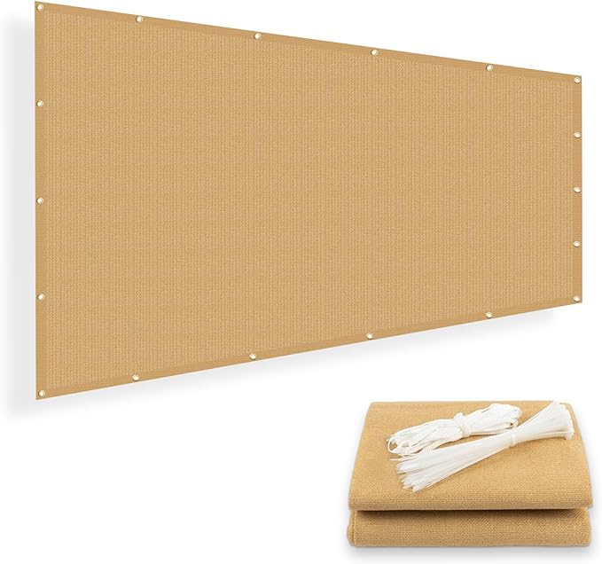 SUNNY GUARD Shade Cloth Custom Size 3x11 FT Sun Shade Screen Fabric Shade Cover Tarp with Grommets for Pergola Backyard Garden, Sand(We Customized)