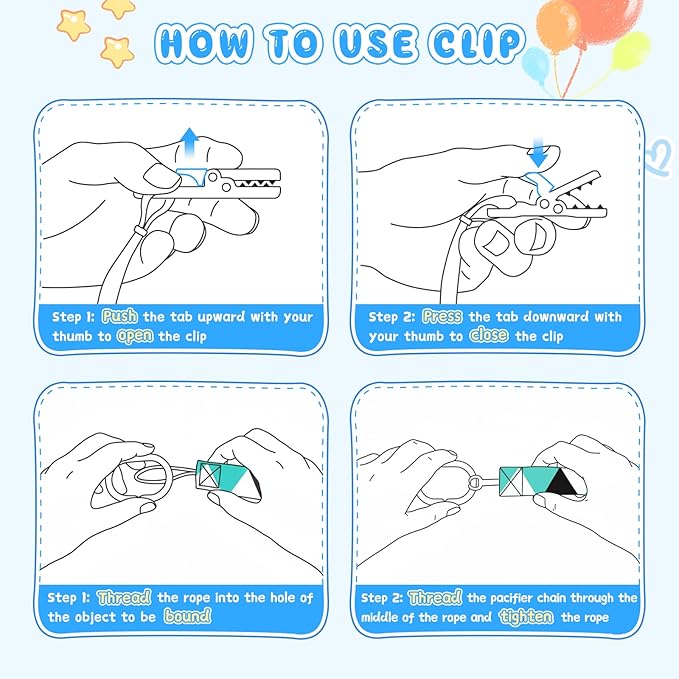 Smlpuame Pacifier Clips for Boys,6 Pack Stylish Binky Clips Strap,Paci Holder with Clip Lightweight Universal Fits Most Pacifiers Teether Toy Teething Ring Soothie,Baby Shower Gifts(Green & Blue)