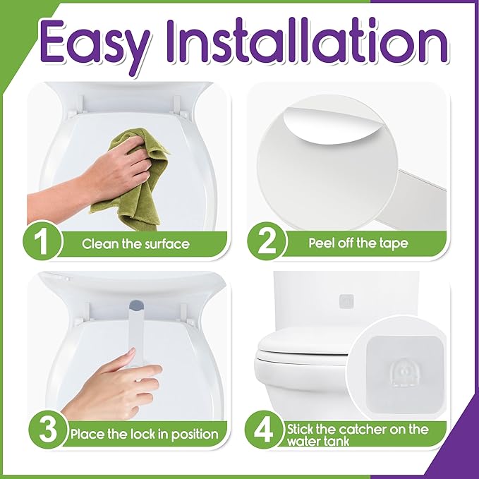 Mars Baby Child Safety Toilet Seat Lock - Easy to Install and Use Toilet Lock, Baby Proof Your Bathroom - Easy Install No Tools Needed - Fits Most Toilets - 1 Pack