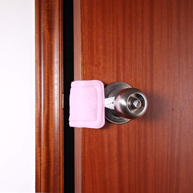Door Silencer Door Jammer Door Closer Cushion Nursery Door Silencer Door Latch Cover 3 Pack for Noise Reducing Quiet Doors Baby Toddler Safety 3.25 x 5.5 Inch (New Pink)