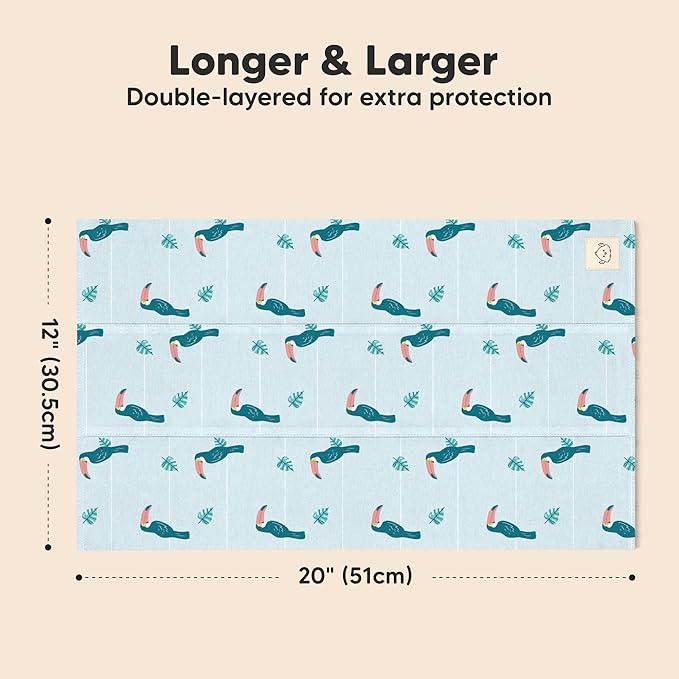 Organic Burp Cloths Baby Boy, Girl - 6-Pack Large 100% Cotton Burping Cloths for Babies, Spit Up Rags, Super Absorbent, Ultra Soft Newborn Rag, Gender Neutral, Machine Washable, Durable (Wildscape)