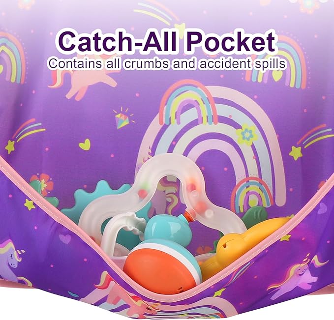 Accmor 5 Pack Long Sleeve Bibs, Baby Smock Waterproof Sleeved Bib Smock for Baby Toddler 6-36 Months