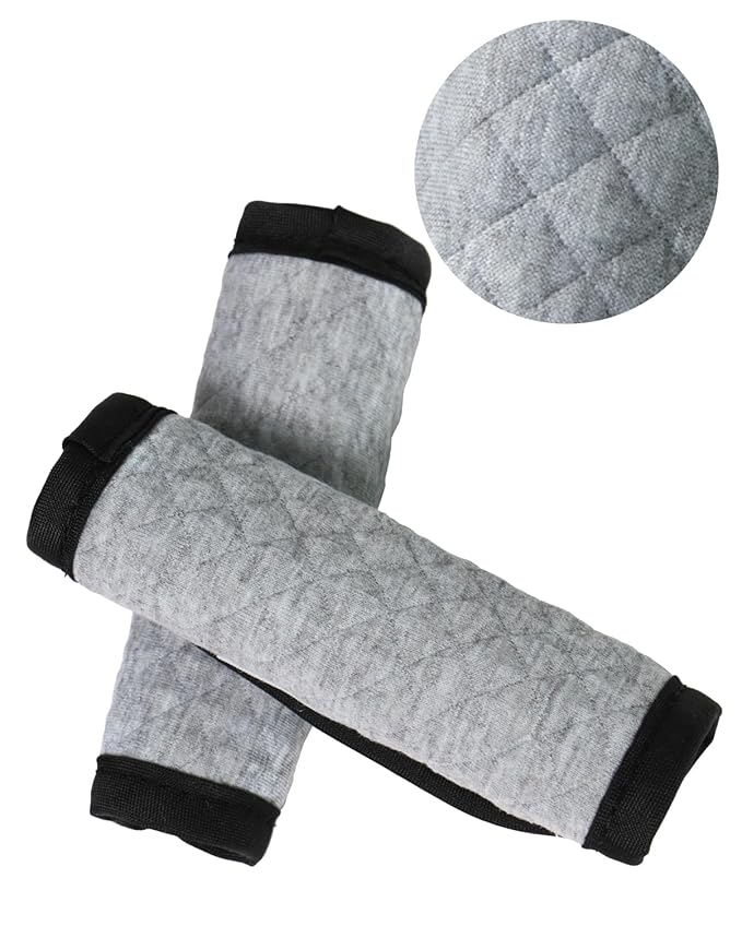 Car Seat Belt Pads 2 Pack for Baby Kids, Soft Reversible Car Seat Shoulder Strap Cover Pads, Seat Neck Strap Covers for Stroller, Carrier, Pushchair - Gray