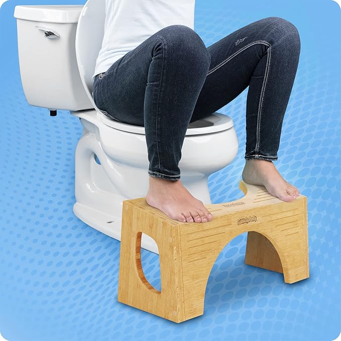 Squatty Potty The Original Toilet Stool - Bamboo Flip,7" and 9" Adjustable Heights,Brown - Improve Bathroom Posture and Comfort,(Pack of 4)