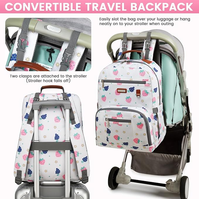 BILLITON MASHI Diaper Bag Backpack, Large Baby Nappy Bags with Portable Changing Pad for Boys and GirlsMultifunction Travel Baby Bag for Moms Dads, Shower Gifts Waterproof and Stylish