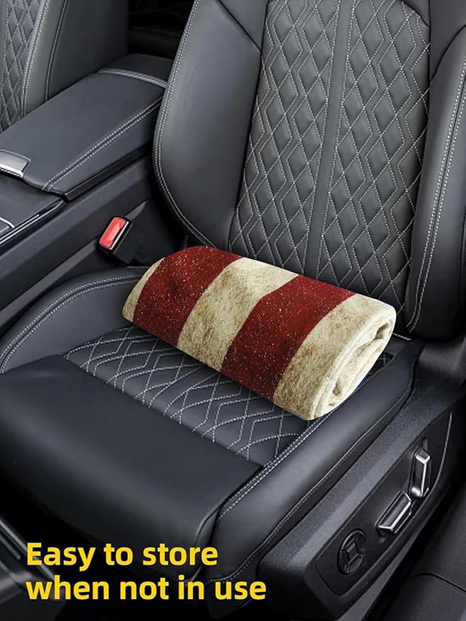 ZIMABLUE Towel Seat Cover - Waterproof Terry Cloth Front Seat Protector for Gym and Beach, Sweat-Absorbent, Non-Slip(American Flag,2 Pack)