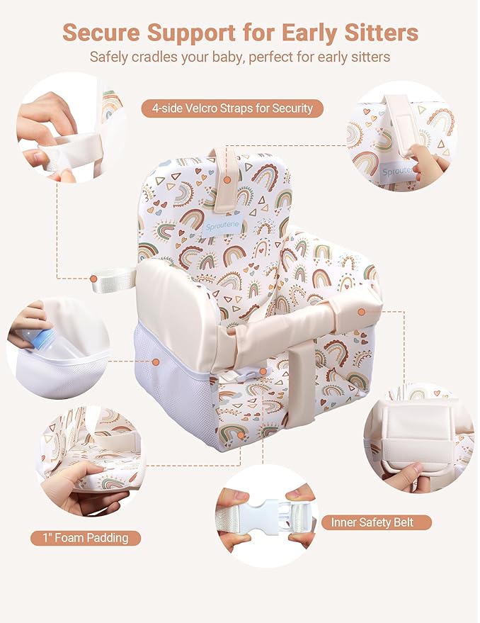 Shopping Cart Cover for Baby Girl and Boy, High Chair Cover for Restaurant, Padded Grocery Cart Seat Cover & Swing Insert for Infant & Toddler, Durable Machine Washable (Cream)