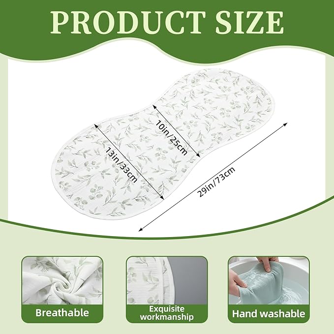 Hahafelt 3 Pcs Changing Pad Liners Fits in Peanut Shape Changing Pad Waterproof Diaper Mats Organic Cotton Peanut Mats are Warm on a Baby's Back, Washable Reusable(Print Style,Beige)