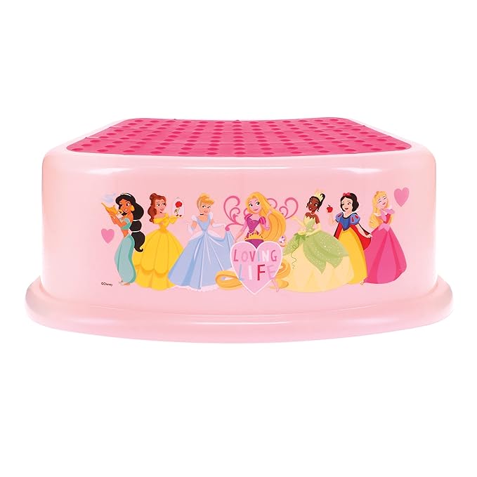 Disney Princess Loving Life Step Stool - Kids Step Stool, Potty Training, Non-Slip, Bathroom, Kitchen, Lightweight (Pack of 6)