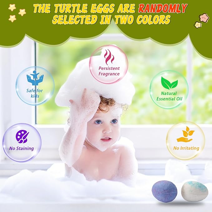 Rechargeable Turtle Baby Bath Toys with 2 Random Bath Bombs, Bathtub Fountain Spray Toy for Baby Toddler with 5 Rings, Pool Water Table Bath Toys for Kids Ages 1-3 4 5 6 Year Old Boys Gifts