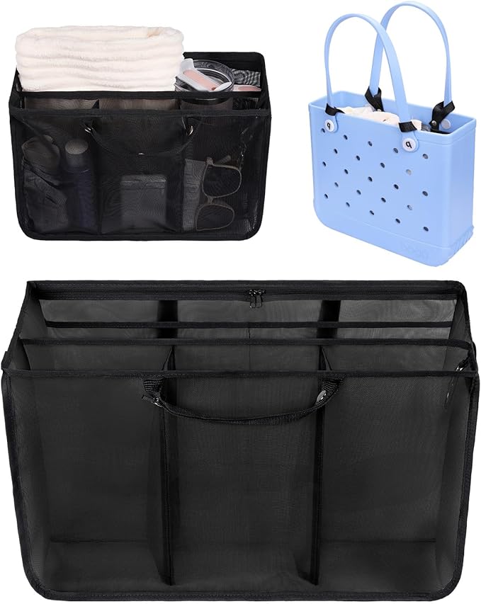 OUTXE Beach Bag Organizer Compatible with Baby Bogg Bag Accessories Inserts, Lightweight Mesh Insert Divider Pouch for Small Bogg Bags, Beach Tote Bags Insert for Organizing