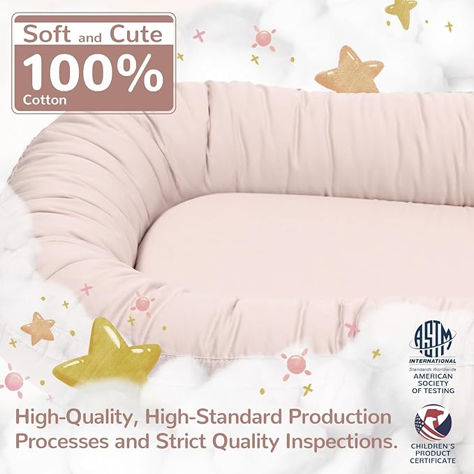 EAQ Baby Lounger, Infant Lounger for Newborn,Portable Baby Nest Cover Breathable & Soft, Newborn Essentials