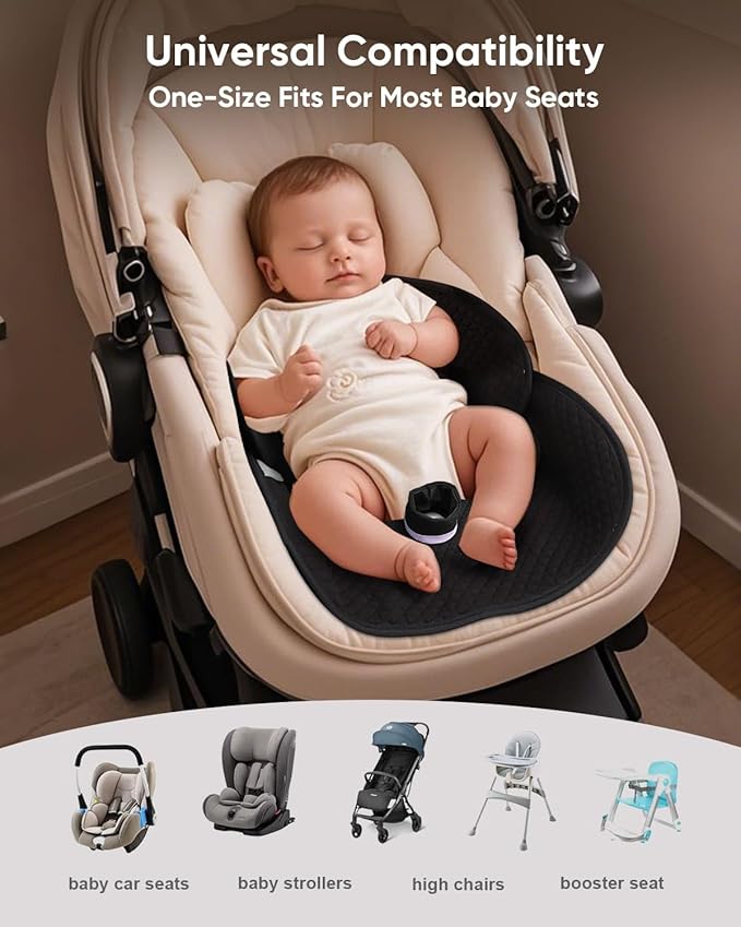TinlyFinly Baby Potty Training Car Seat Protector, Waterproof Car Seat Liner for Potty Training Toilet, Baby Infant Toddler Piddle Pad Universal Fits for Carseat, Stroller, Highchair - 1 Pack, Black