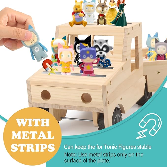 RZYLKA for Tonies Box Organizer Shelf Storage, for Tonie Shelf Magnetic, Compatible with Tonie Box 1/2 Player Tonies Figures Characters for Children, Display Collection 20~30 Characters - Truck