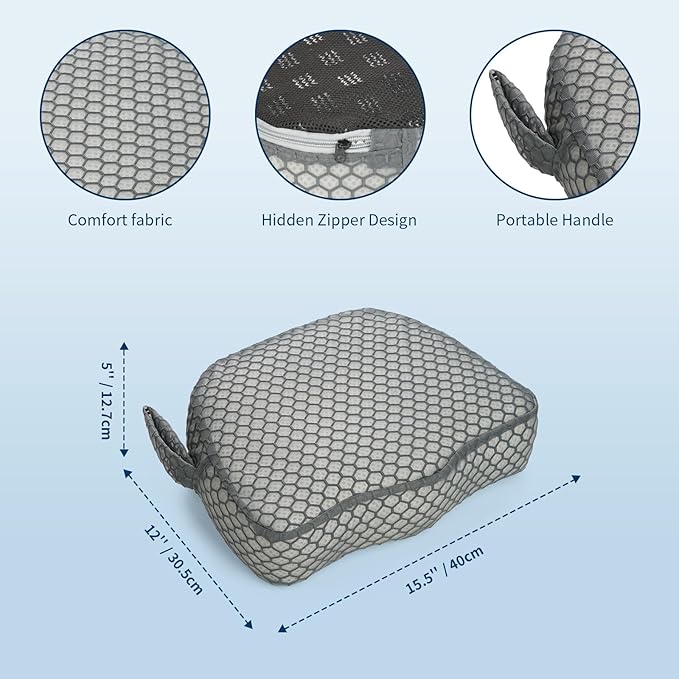 Hot Tub Booster Seat, Weighted SPA Booster Seat Cushion for Adults, 3D Air Mesh Hot Tub Seat Accssories with Non-Slip Micro Dot Bottom,Indoor or Outdoor Quick Dry Hot Tub Pillow (1 Pack-Grey)