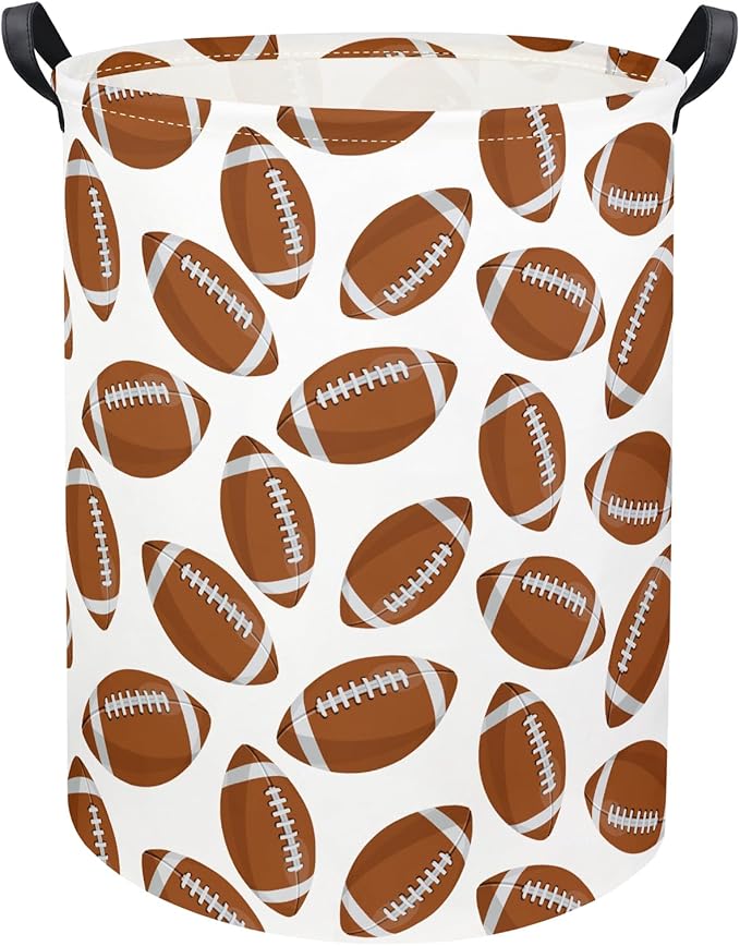 Kids Laundry Basket Baby Hamper Footballs Toy Storage Bin for Boys Room Decor Baby Nursery Hamper Gift Baskets for Bedroom Bathroom(Footballs)
