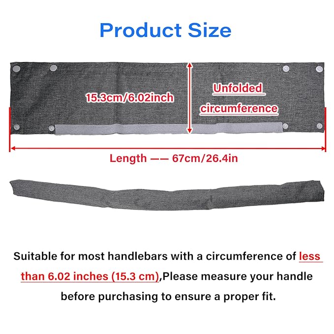 2PCS Stroller Bumper Bar Cover,Pushchair Armrest Handle Protector Cover,Handlebar Cover Replacement Pram Bumper Dustproof Handle Gloves,Removable Universal Protective Grip Bar Covers(Grey)