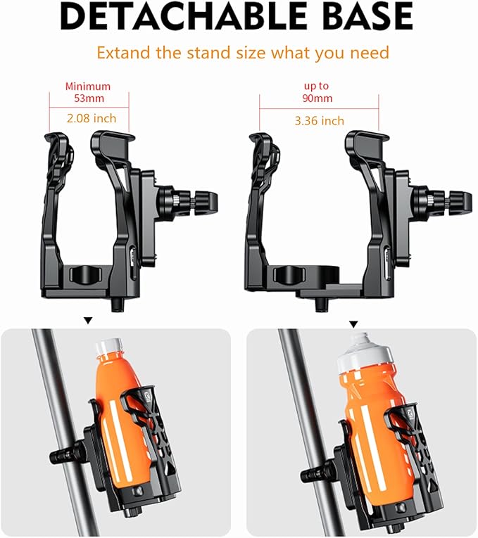 KEWIG Bicycle Water Bottle Holder for Bike & Motorcycle, Adjustable Bike Water Bottle Cages Fit for Diameter 2'' - 3'' Cup, Compatible for Handlebars or Tubes 20mm to 35mm in Diameter