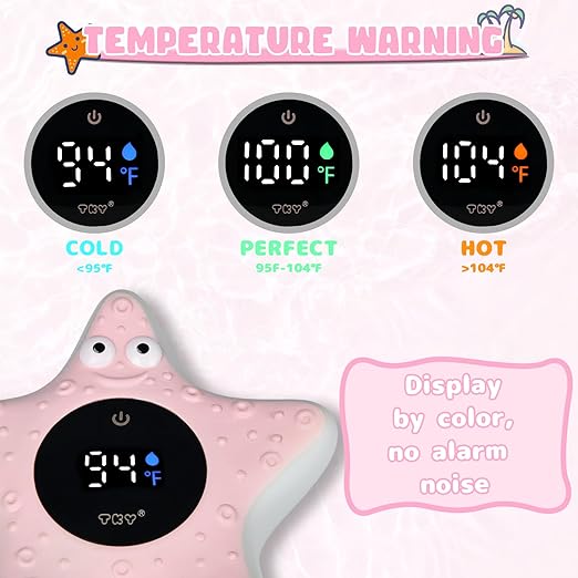 Baby Bath Thermometer with Floating Toys - Digital Water & Room Temperature Monitor, Rechargeable Thermometer with Alerts for Newborn Bath Essentials, Infant Safety