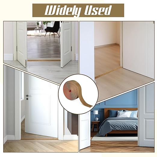 20Ft x 2" Vinyl Threshold Floor Transition Strip Trim Flooring Transition Strips Self Adhesive Wood Flat Divider Carpet Transitions Laminate Strip for Joining Laminate Tiles Carpet Doorway Transitions