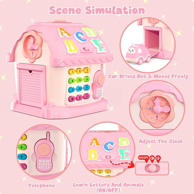 Toys for 1 Year Old Girl Gifts, Musical House Learning Toddler Toys with Story, Letter, Games 1st First Birthday Gifts for Girls 6-12 12-18 Months