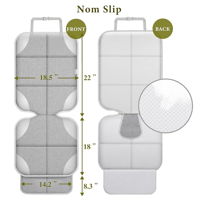 Meolsaek Car Seat Protector for Child, 600d Fabric Waterproof Car Seat Cover with Non-Slip Backing, Under Baby Car Seat from Permanent Pressure Marks