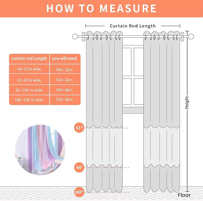 XiDi Curtains for Girls Bedroom Kids Room Unicorn Princess Theme Home Decor 72 inches Length Pink/Purple, W52 X L72 2 Panels