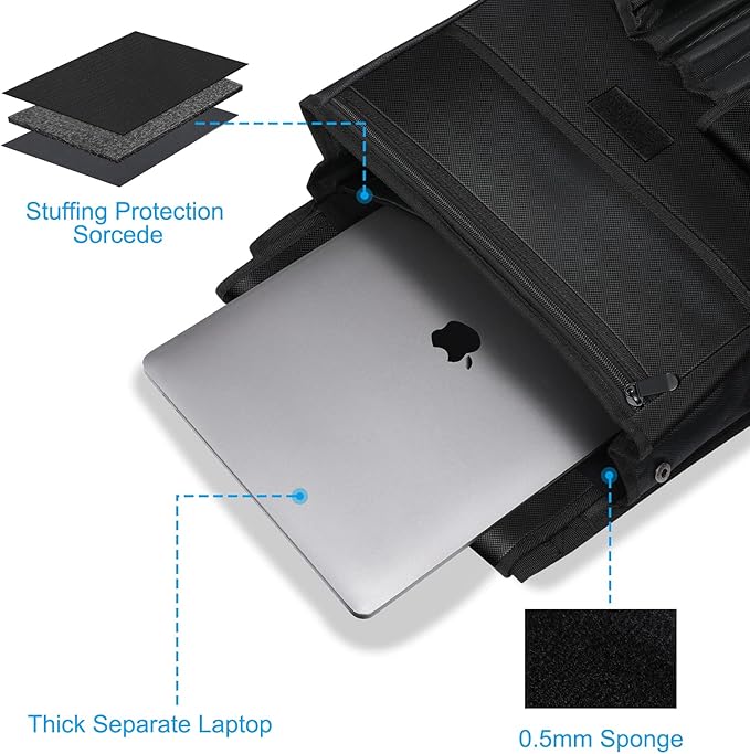 Car Front Seat Organizer| Efficient Car Organizers and Storage | Laptop,Tablet Pockets, Adjustable Straps,Kid-Friendly, Multi-Pocket, Cup Holders, Sturdy and Durable, Black