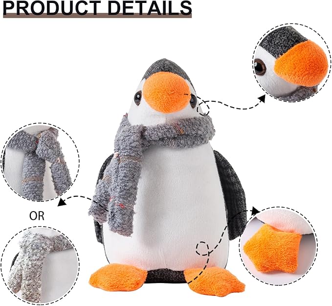 Marwood Cute Door Stopper Decorative Door Stops for Home and Office, Penguin Weighted Interior Doorstop Fabric Stuffed Animal Door Stopper Floor Decorative