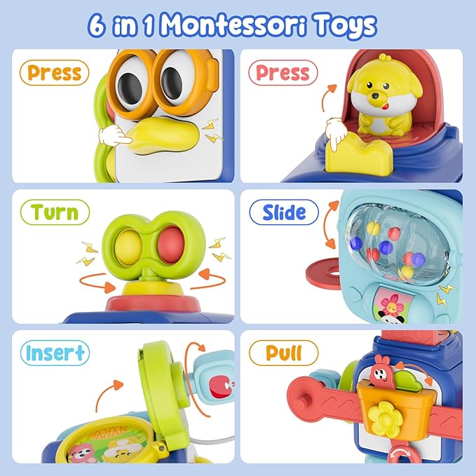 OSIMILY Montessori Toys for 1 Year Old, Baby Toys Travel Activities Busy Board Cube,Sensory Toys for Toddlers 1-3,Fine Motor Skills Educational Toys,Birthday Gift for Baby Aged 6, 9, 10, 12, 18 Months