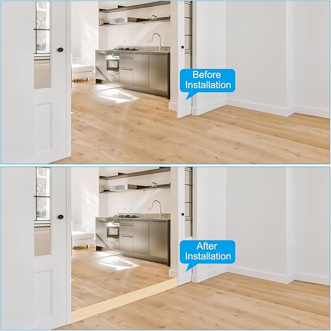 PATIKIL Self Adhesive Floor Transition Strip 10 ft x 2" Vinyl Flat Divider Flooring for Joining Floor Gaps Carpet Transition Floor Tiles, Maple Wood