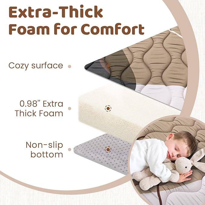 Beavtaens Baby Play Mat, 50x50 Playpen Mat, Thick Soft Foam Playmats for Baby, Foldable and Washable Baby Crawling Mat for Floor(Scandinavia)