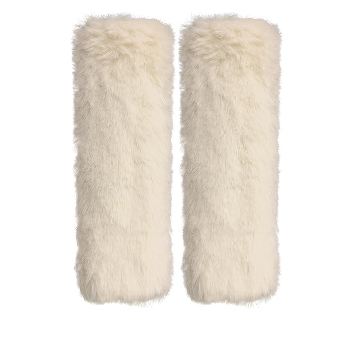 2-Pack Soft Plush Seatbelt Covers for Kids - Comfortable Seat Belt Cushion for Newborns - Car Seat/Stroller Strap Accessories - Enhanced Driving Comfort & Protection (White)