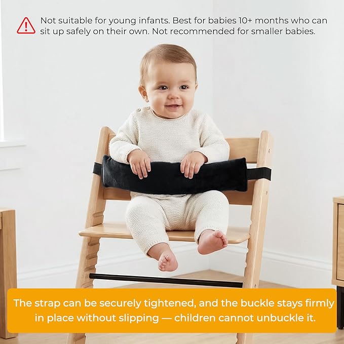 High Chair Straps, Universal Baby Safety Strap, Highchair Harness for Infant&Toddler's（Black）