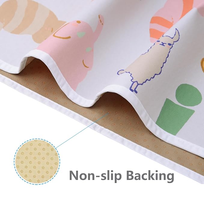 Baby Splat Mat for Under High Chair and Arts and Crafts, 51" Waterproof Wipeable Floor Protector, Anti-Slip Washable Splash Mat