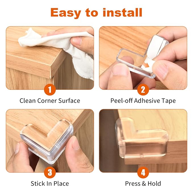 12 Pack Corner Protector Baby Corner Guards Furniture Corners & Edges Safety Bumpers Corner Covers Baby Safety for Sharp Edges