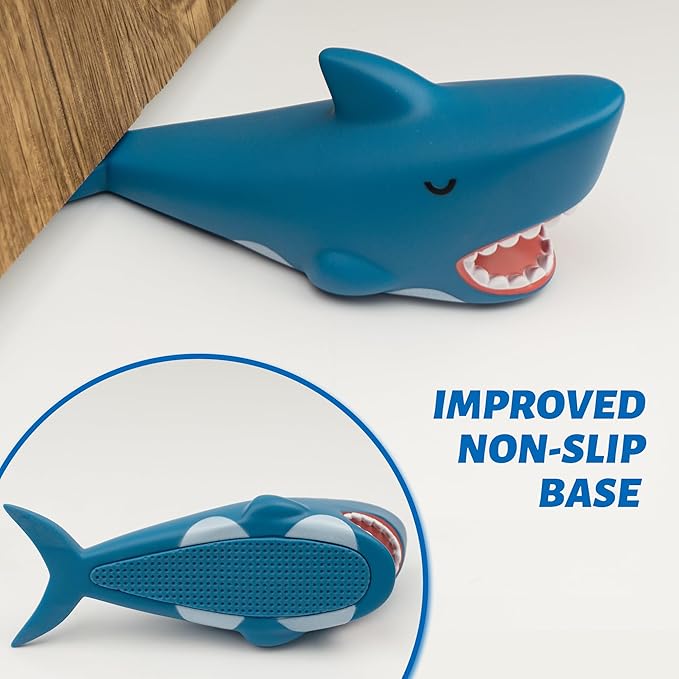 Cute Door Stopper, Cartoon Shark Animal Door Stop, 1 Pack Decorative Door Wedge for Home and Office Floor(Patented)