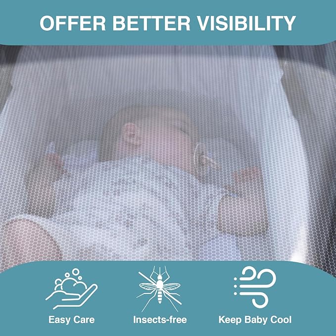 Baby Mosquito Net for Stroller, Perfect Bug Net for Strollers, Bassinets, Cradles, Playards, Pack N Plays and Portable Mini Crib, Baby Insect Netting Cover, White