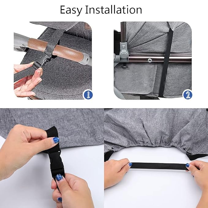 Baby Stroller Universal UPF 50+ Sun Protector Shade Blackout Cover Pushchair Shield Canopy Pram Rain Sunshade With See Through Extender Accessory Easy Installation