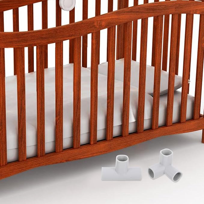 Hemoton 4Pcs Baby Playpen Accessories, T-Shaped and 3-Way Connectors for Baby Play Yard, Light Grey Plastic Replacement Parts, 3.34 X 2.16 X 1.02 Inch