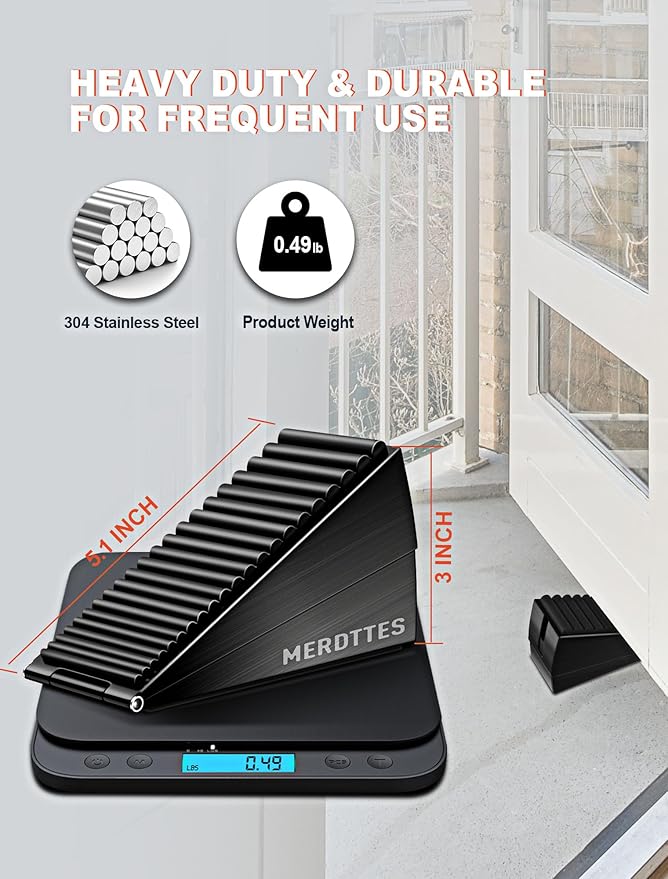 2-Pack Strongest Large Door Stoppers - Spring Heavy Duty Door Stop Wedge, 3 in Tall Door Stoppers for Bottom of Doors, Adjustable Rubber Metal Doorstop Strong Grip Suits Carpet,Tile,School,Commercial