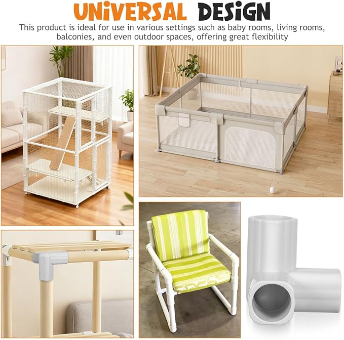 4pcs Guardrail Pvc Elbow Fitting Top Corner Joint Playpen Pvc Corner Elbow Fitting 3 Way Canopy Fitting Fittings Fittings Tent Connection Tee Light Grey Totority