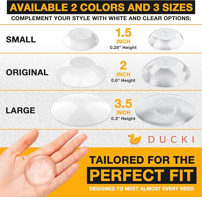Ducki Wall Protectors - 4 Matte Black- Self Adhesive, Reusable Solution for Stopping Wall Damage & Noise from Doors, Refrigerator & More in Your Home & Office - Durable, Shock Absorbent, Discreet